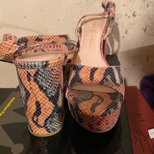 Chinese Laundry snake skin block heels